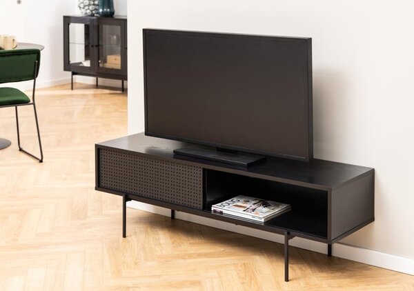 Comoda TV Angus, Negru, 44.5x140x40 cm