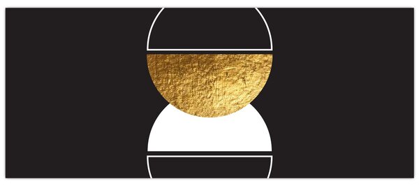 Tablou - Abstracție de aur și negru N⁰2 (120x50 cm)