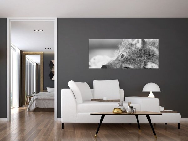 Tablou - Lup,alb-negru (120x50 cm)