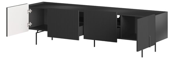 Dulap TV Malmi 200 cm - negru mat / picioare negre