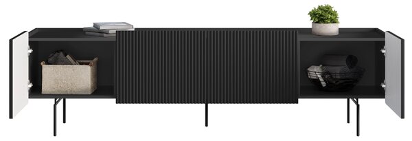 Dulap TV Malmi 200 cm - negru mat / picioare negre