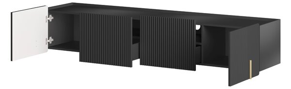 Dulap TV Malmi 200 cm suspendată - negru mat / auriu