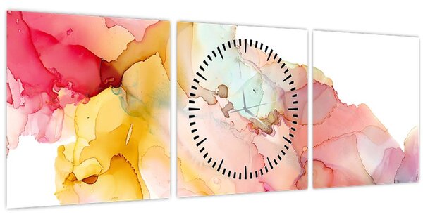 Tablou - Abstract din cerneală (cu ceas) (90x30 cm)