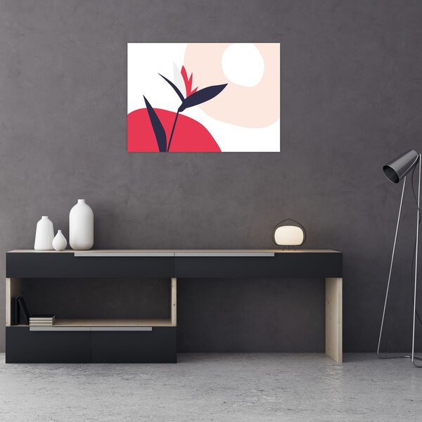 Tablou - Abstracție florală roz N⁰1 (70x50 cm)
