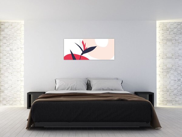 Tablou - Abstracție florală roz N⁰1 (120x50 cm)