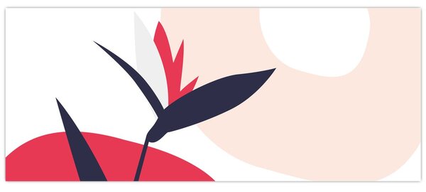 Tablou - Abstracție florală roz N⁰1 (120x50 cm)