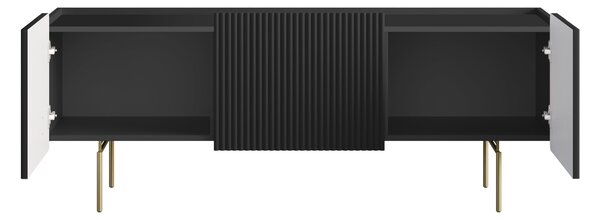 Dulap TV Malmi 150 cm - negru mat / picioare aurii