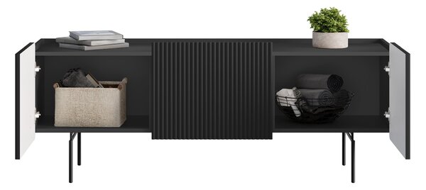Dulap TV Malmi 150 cm - negru mat / picioare negre