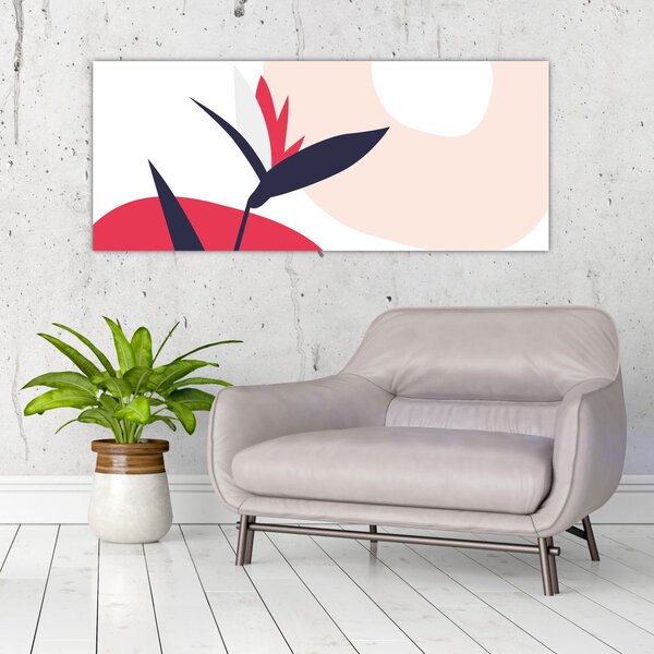 Tablou - Abstracție florală roz N⁰1 (120x50 cm)