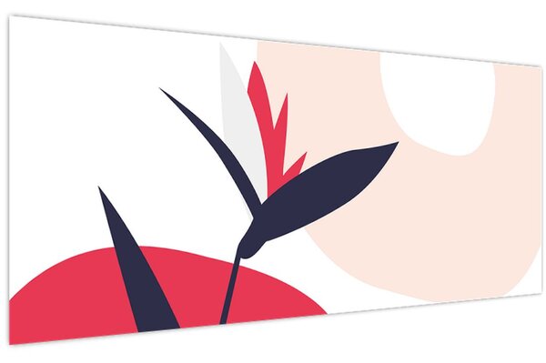 Tablou - Abstracție florală roz N⁰1 (120x50 cm)
