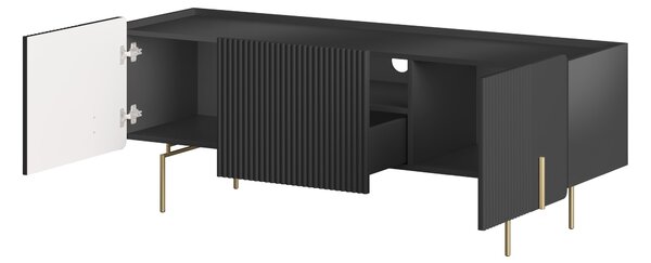 Dulap TV Malmi 150 cm - negru mat / picioare aurii