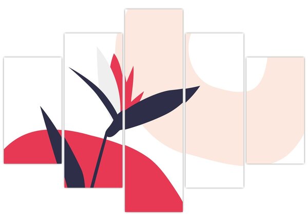 Tablou - Abstracție florală roz N⁰1 (150x105 cm)