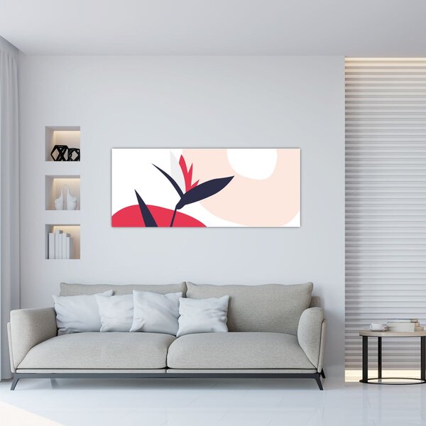 Tablou - Abstracție florală roz N⁰1 (120x50 cm)