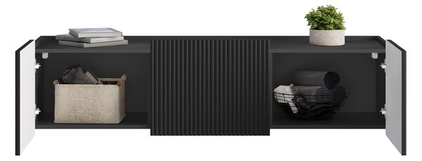 Dulap TV Malmi 150 cm suspendată - negru mat / negru