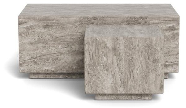 Set 2 piese Masute de cafea Dice, Gri, 42x100x60 cm