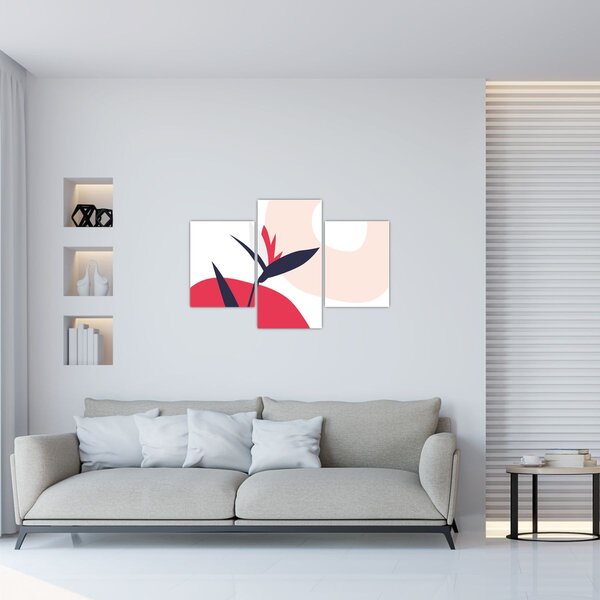 Tablou - Abstracție florală roz N⁰1 (90x60 cm)