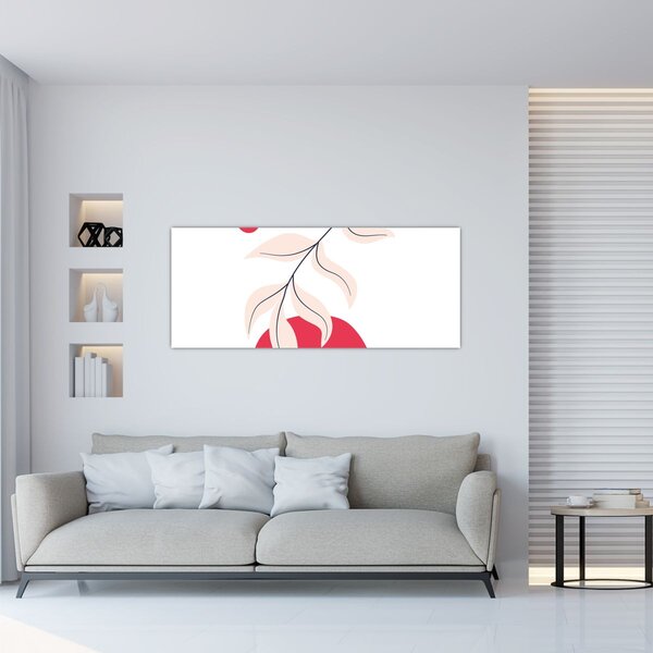Tablou - Abstracție florală roz N⁰2 (120x50 cm)
