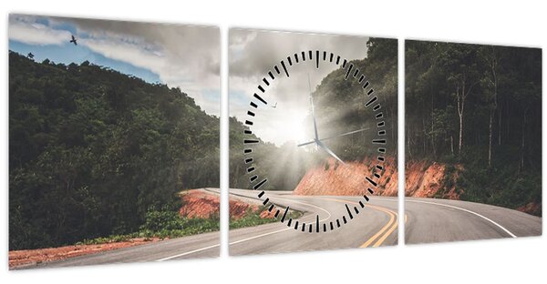 Tablou - Drum start (cu ceas) (90x30 cm)