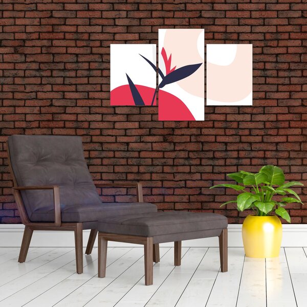 Tablou - Abstracție florală roz N⁰1 (90x60 cm)