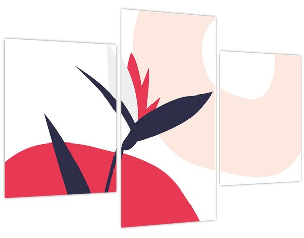 Tablou - Abstracție florală roz N⁰1 (90x60 cm)