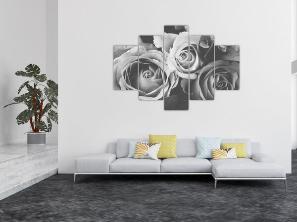 Tablou - Trandafir,alb-negru (150x105 cm)