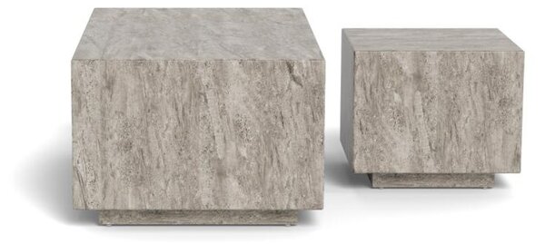 Set 2 piese Masute de cafea Dice, Gri, 42x100x60 cm
