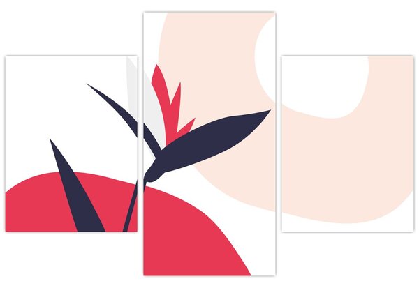 Tablou - Abstracție florală roz N⁰1 (90x60 cm)