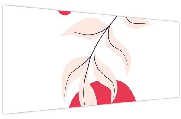 Tablou - Abstracție florală roz N⁰2 (120x50 cm)
