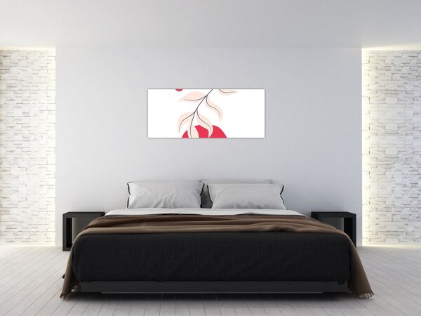 Tablou - Abstracție florală roz N⁰2 (120x50 cm)