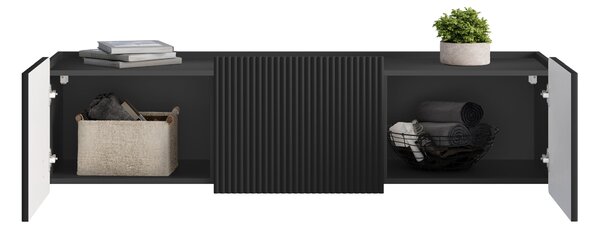 Dulap TV Malmi 150 cm suspendată - negru mat / auriu