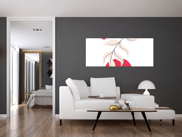 Tablou - Abstracție florală roz N⁰2 (120x50 cm)