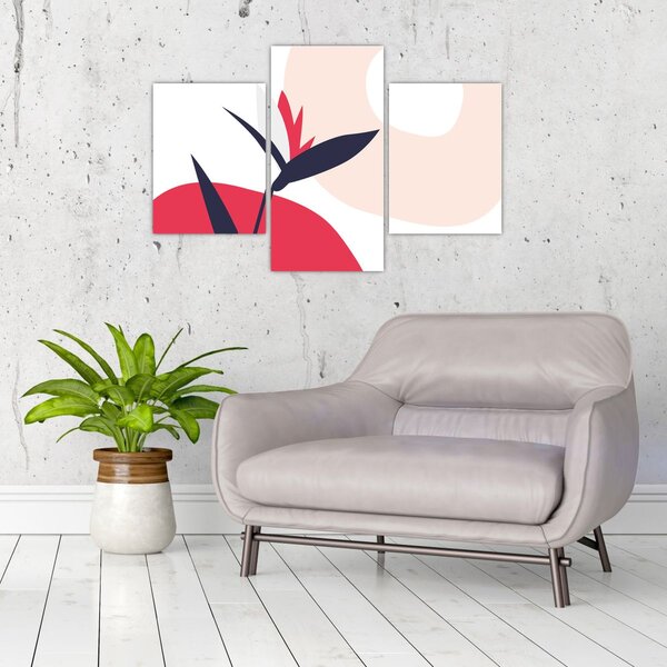 Tablou - Abstracție florală roz N⁰1 (90x60 cm)
