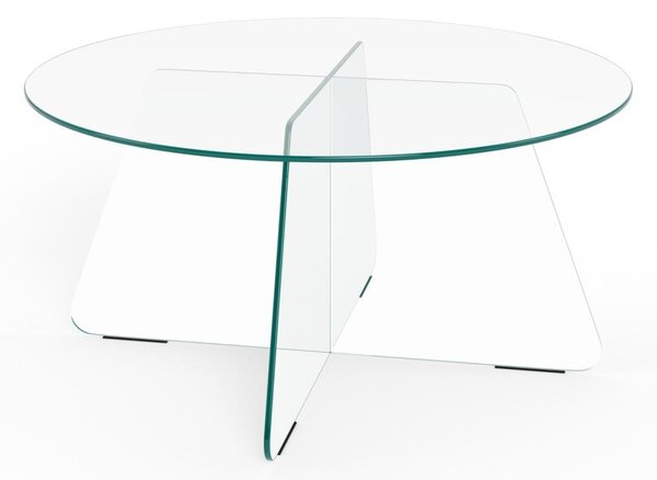 Masuta de cafea Samos, Transparent, 40x80x80 cm