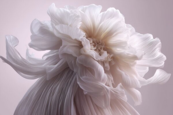 Tapet Floare din mătase voluminoasă, în nuanțe delicate de roz și bej, Fototapet Flori, w09809 : Uwalls.ro