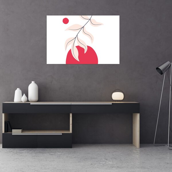 Tablou - Abstracție florală roz N⁰2 (90x60 cm)