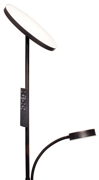 Lampadar LED dimabil NORA LED/25W/230V 2200/3000/4000K + LED/5W 3000K negru + telecomandă