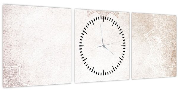 Tablou - Mandala pe zid (cu ceas) (90x30 cm)