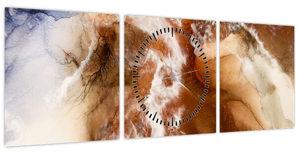 Tablou - Marmură abstract (cu ceas) (90x30 cm)
