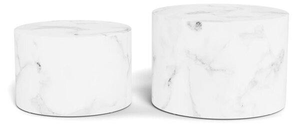 Set 2 piese Masute de cafea Dice V2, Alb, 40x58x58 cm