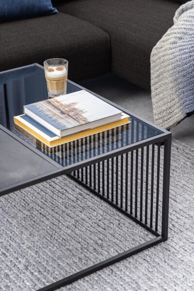 Masuta de cafea Strington, Negru, 40x80x80 cm