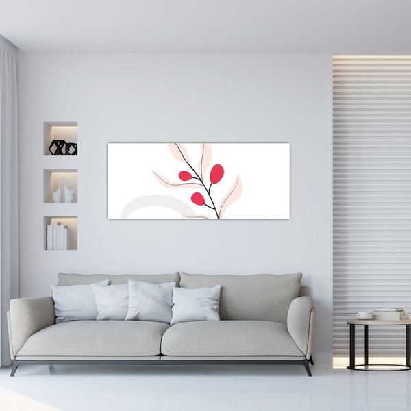 Tablou - Abstracție florală roz N⁰3 (120x50 cm)