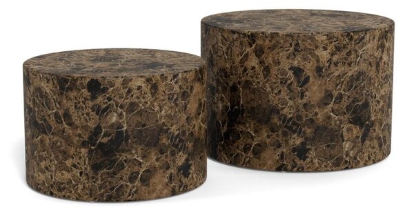 Set 2 piese Masute de cafea Dice V1, Maro, 40x58x58 cm