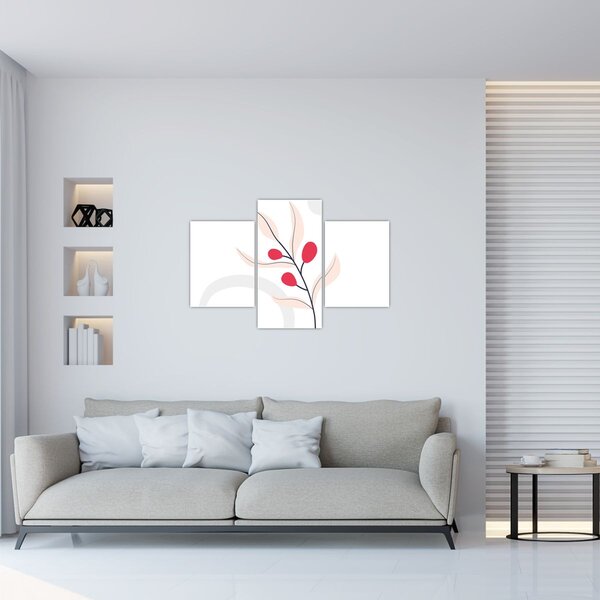 Tablou - Abstracție florală roz N⁰3 (90x60 cm)