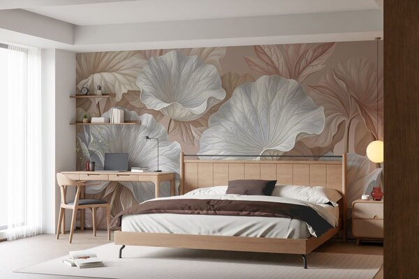 Tapet Frunze mari și luxoase, Imagini de fundal unice, w05493 : Uwalls.ro