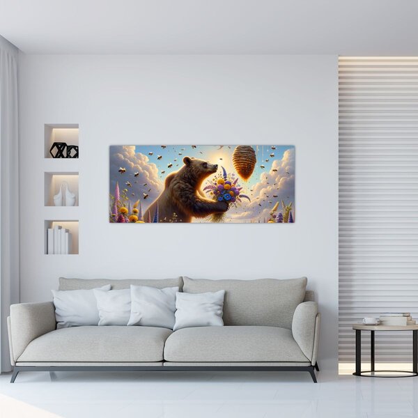 Tablou - Ursul și albinele (120x50 cm)