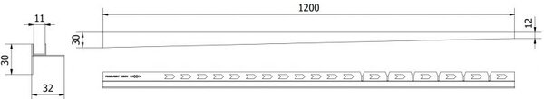 Mexen Line-B prag pentru sticlă 120 cm dreapta, inox - 181004120R