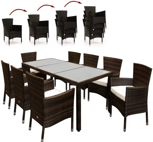 Deuba Set ratan de gradina Berlin 1+8 - maro