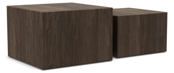 Set 2 piese Masute de cafea Dice, Maro, 40x58x58 cm