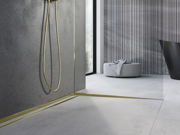 Mexen Line-B șină de scurgere pentru sticlă 120 cm dreapta, aurie - 185004120R