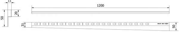 Mexen Line-B listă înclinată de perete de 120 cm stânga, aurie - 185002120L